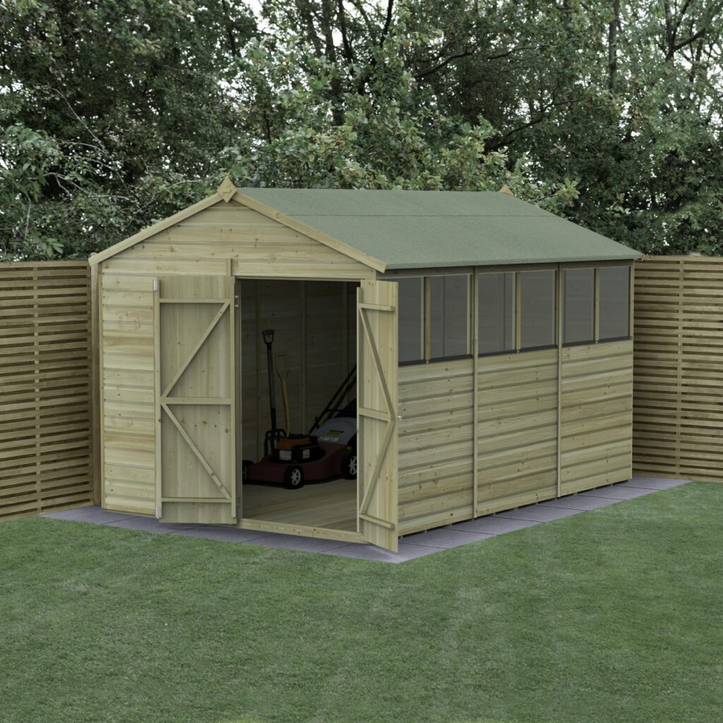 Beckwood 8×12 Apex Shed – 6 Windows – Double Door 5013053197417 2